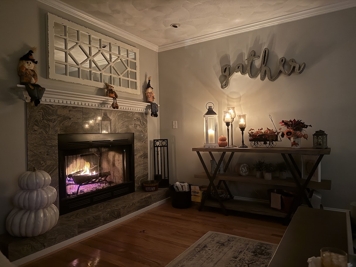 Cozy Fireplace with Cote Firewood