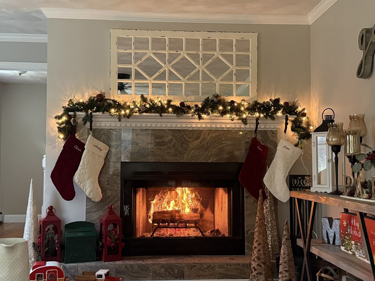 Holiday Fireplace with Cote Firewood