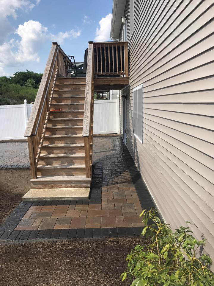 Paver Patio with Deck Access